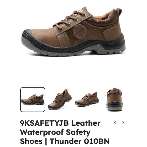 Indestructible Mens Work Shoes Durable Leather & Mesh Brown Black Non-Slip Safet - Picture 10 of 11